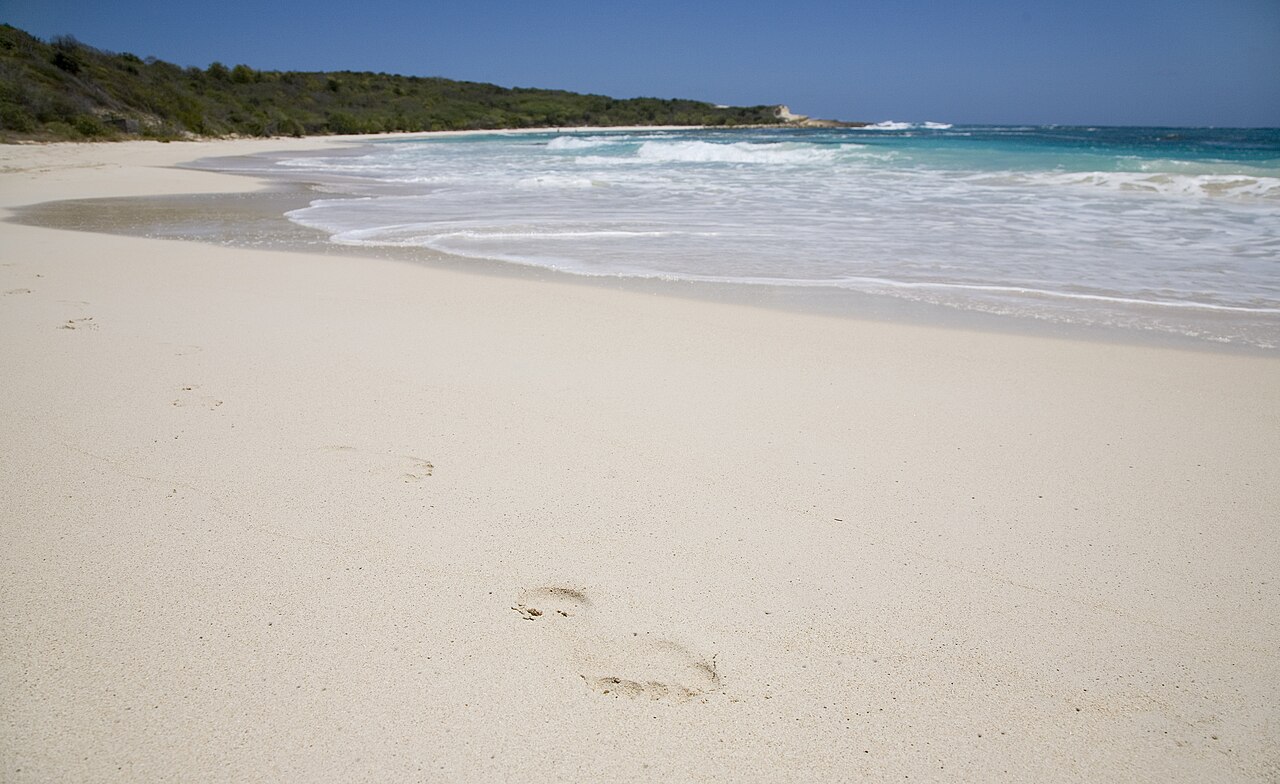 White-sand Half Moon Bay in Antigua and Barbuda